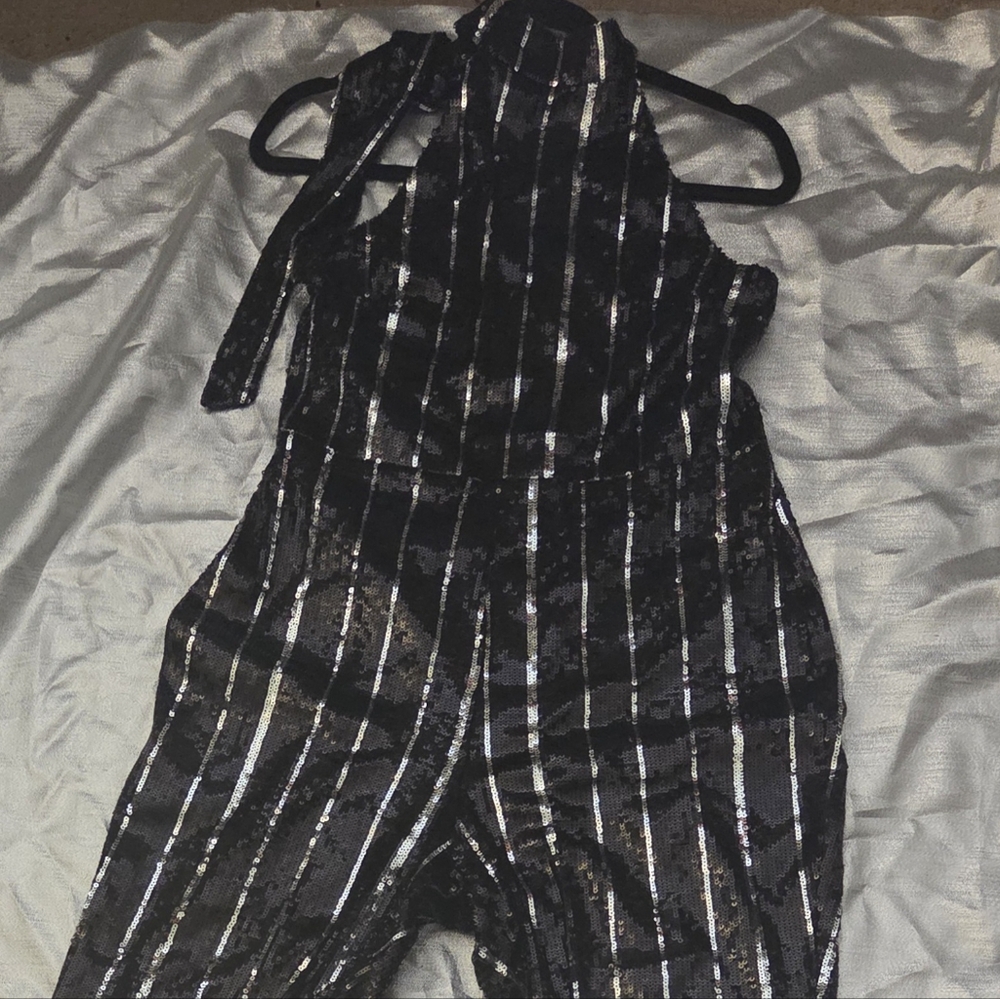 Kids Black and Silver Striped Bottoms
